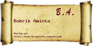 Bobrik Aminta névjegykártya
